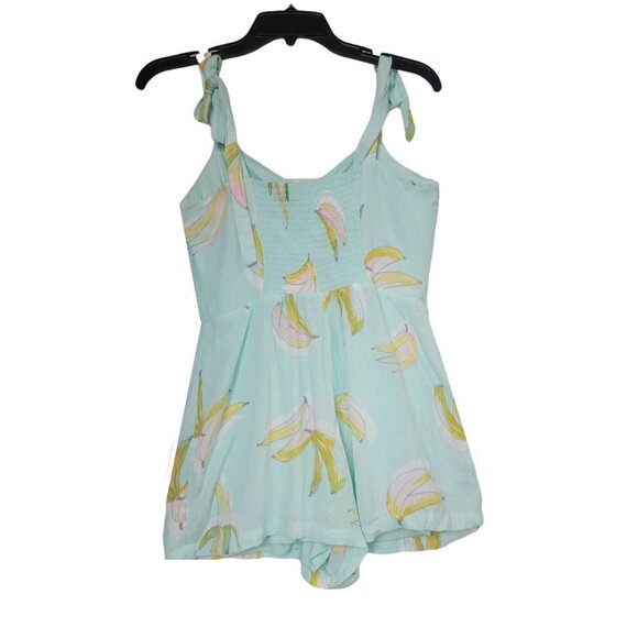 ❤️❤️❤️Womens Romper Sz S LC Tropical Banana Mint Green Yellow Jumpsuit cover up - Picture 3 of 7